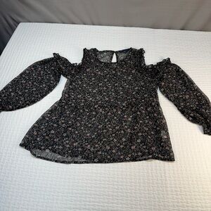American Eagle Outfitters Black Floral Blouse